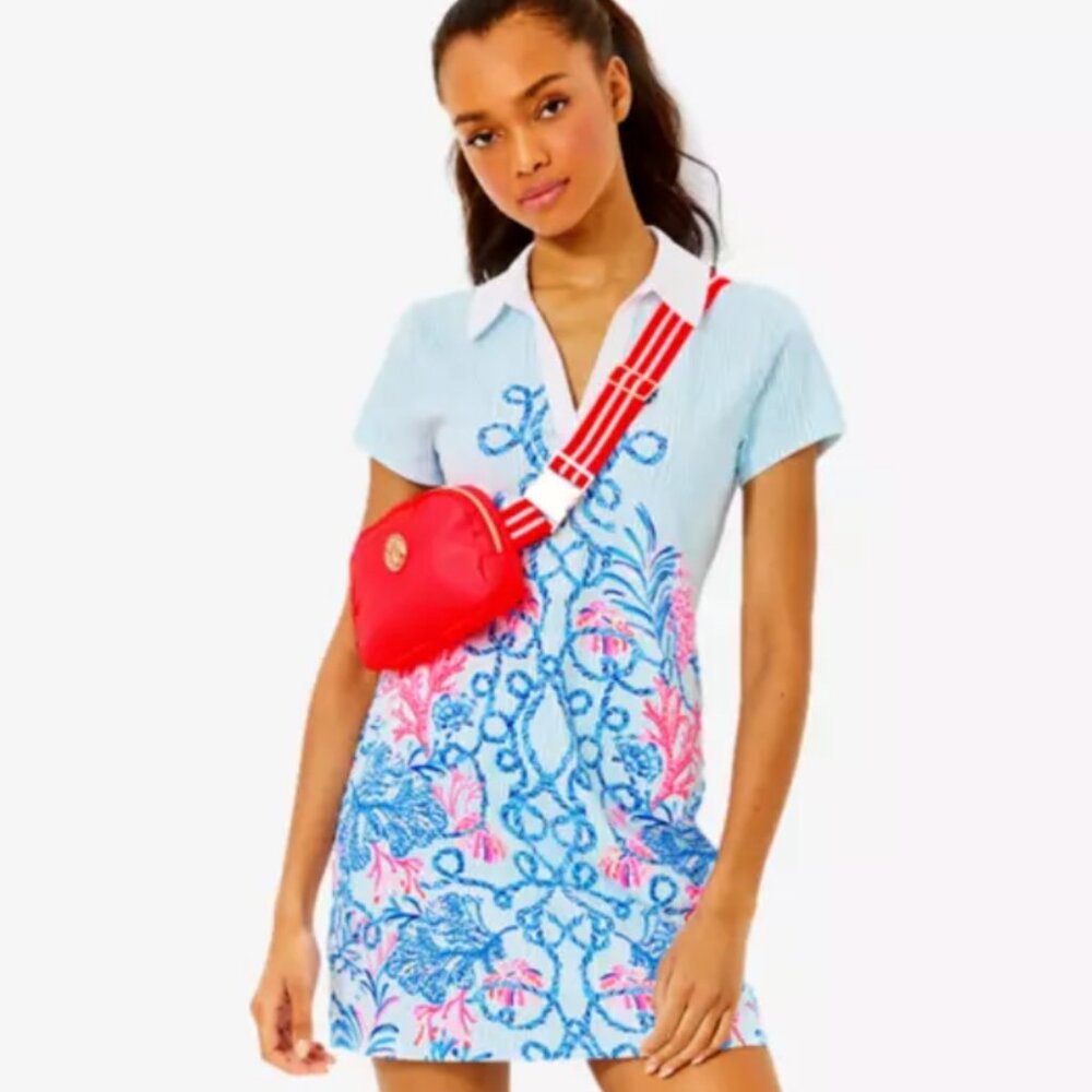 Lilly Pulitzer Cayo Costa Golf Dress *No Shorts* Multi Naut White Blue Size XL